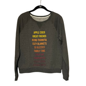 Love Peace & Lazy Days Fall Sweatshirt Hoodie M